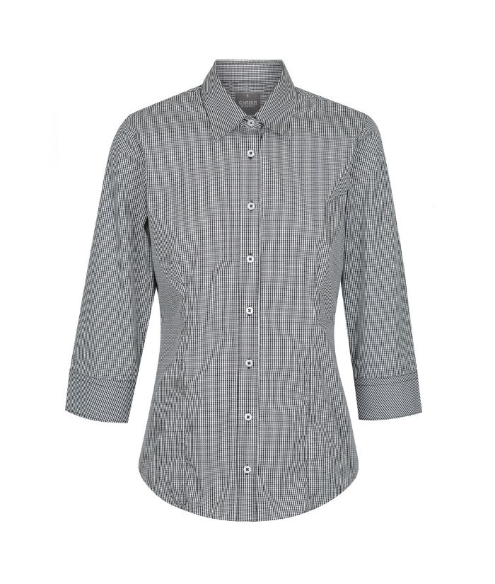 Westgarth Womens Gingham 3/4 Sleeve Shirt - Uniforms and Workwear NZ - Ticketwearconz