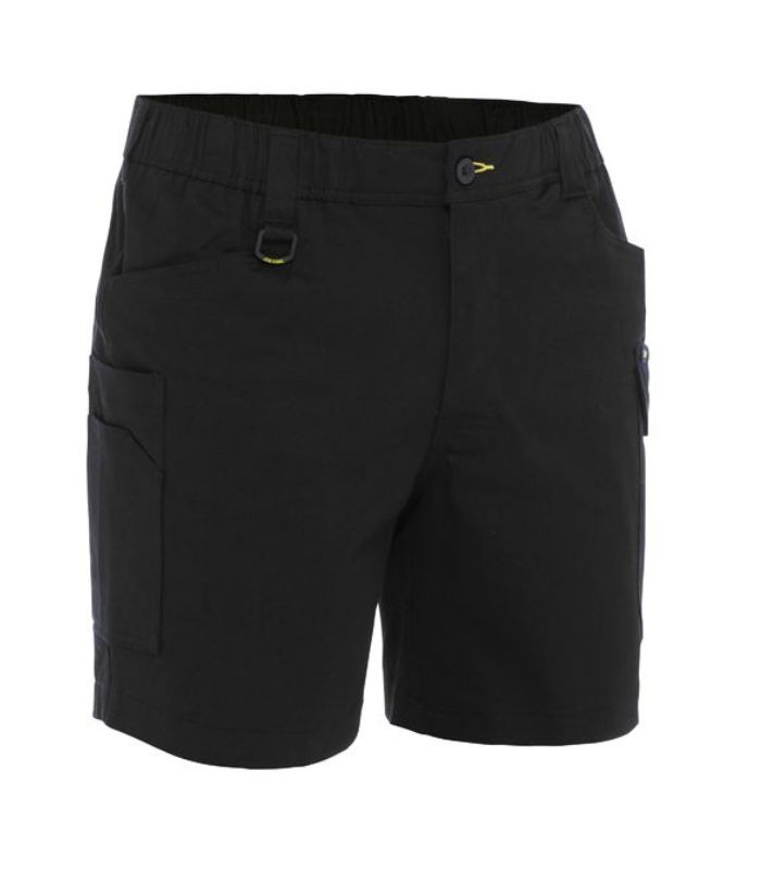 black-bisley-stretch-elastic-waist-cargo-short-BSHC1018