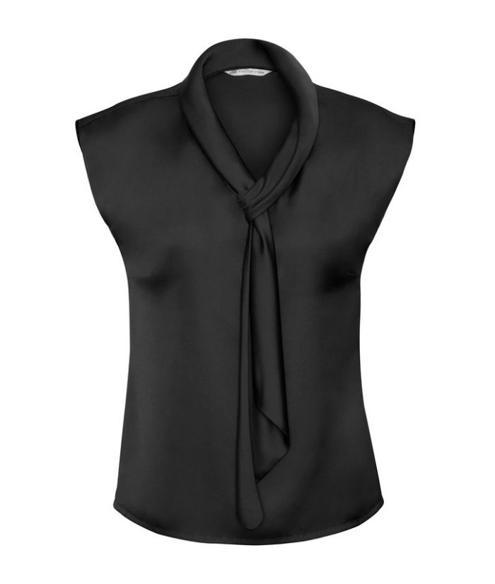 Ladies Shimmer Tie Neck Top