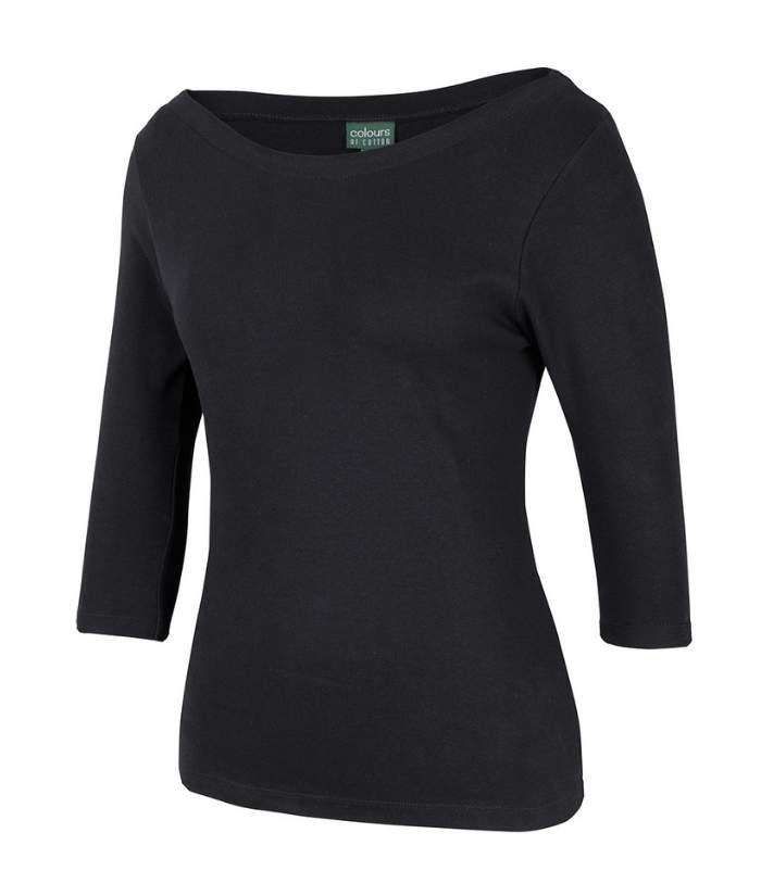 sage-jb_s-womens-ladies-c-of-c-3-4-sleeve-boat-neck-tee-t-shirt-1BT3-cafe-uniform