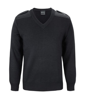 6EJ-black-jbs-mens-v-neck-epaullet-pullover-jumper