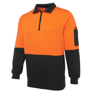 Hi Vis 1/2 Zip Fleecy Sweater - Uniforms and Workwear NZ - Ticketwearconz