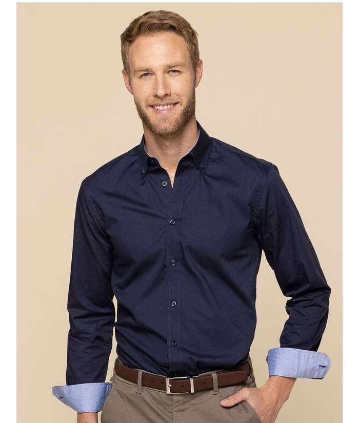 gloweave-bradford-1899L-mens-long-sleeve-slim-fit-fine-oxford-shirt-with-contrast-collar-cuff-trim-navy