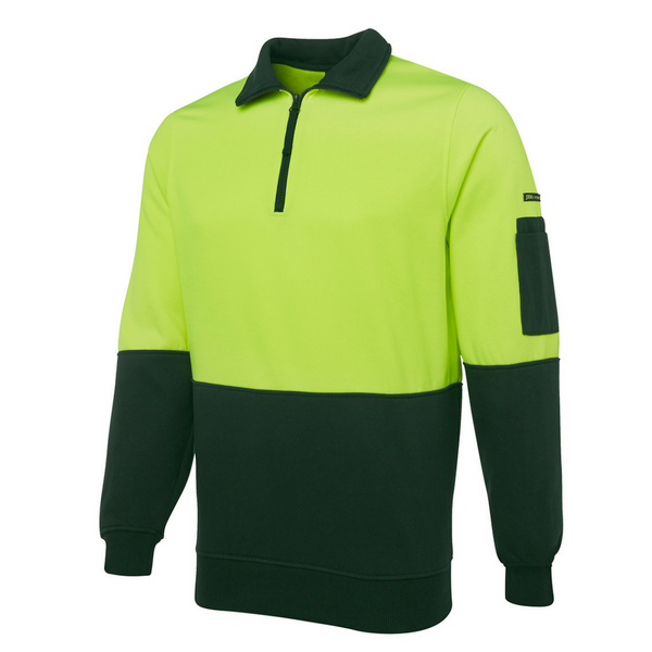 Hi Vis 1/2 Zip Fleecy Sweater - Uniforms and Workwear NZ - Ticketwearconz