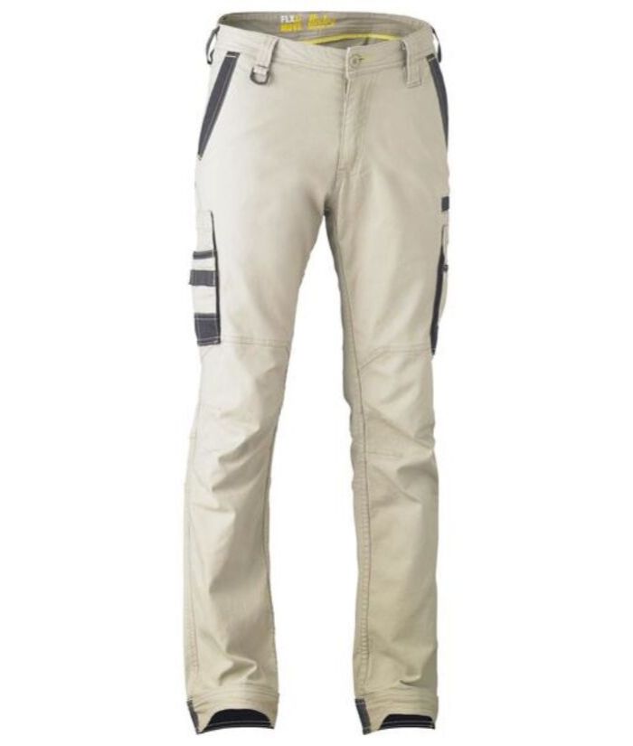 Bisley Flex & Move Mens Stretch Cargo Utility Pants. Stone, 