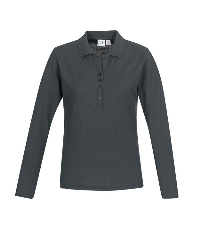 Ladies Crew Long Sleeve Polo - Uniforms and Workwear NZ - Ticketwearconz