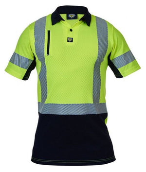 Hi Vis D/N Mens Microvent Premium Polo - Uniforms and Workwear NZ - Ticketwearconz