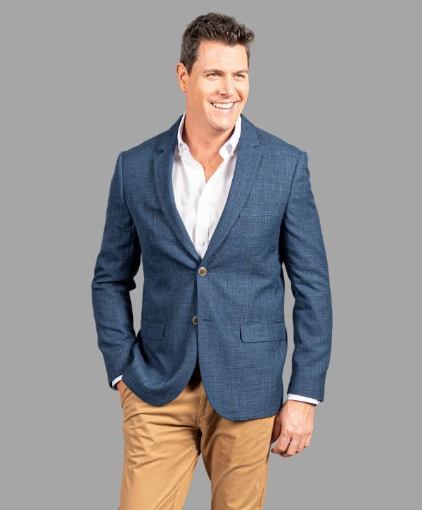 mens-suit-jackets-nz-Gloweave-Claremont Textured Jacket. Colour: Steel. Code: 1887MJ Sizes: 92 - 132