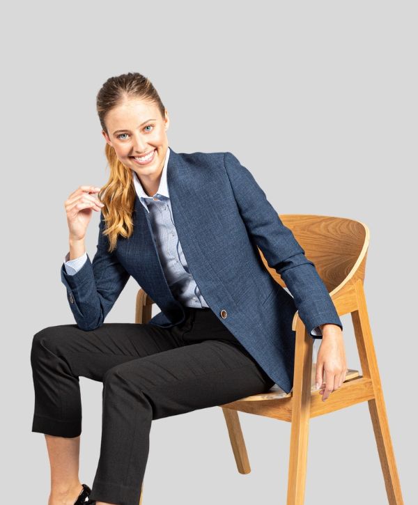 womens suit jackets nz  Gloweave Claremont Womens Crop Jacket. Code: 1888WJ. Colour: Steel. Sizes: 6 - 26