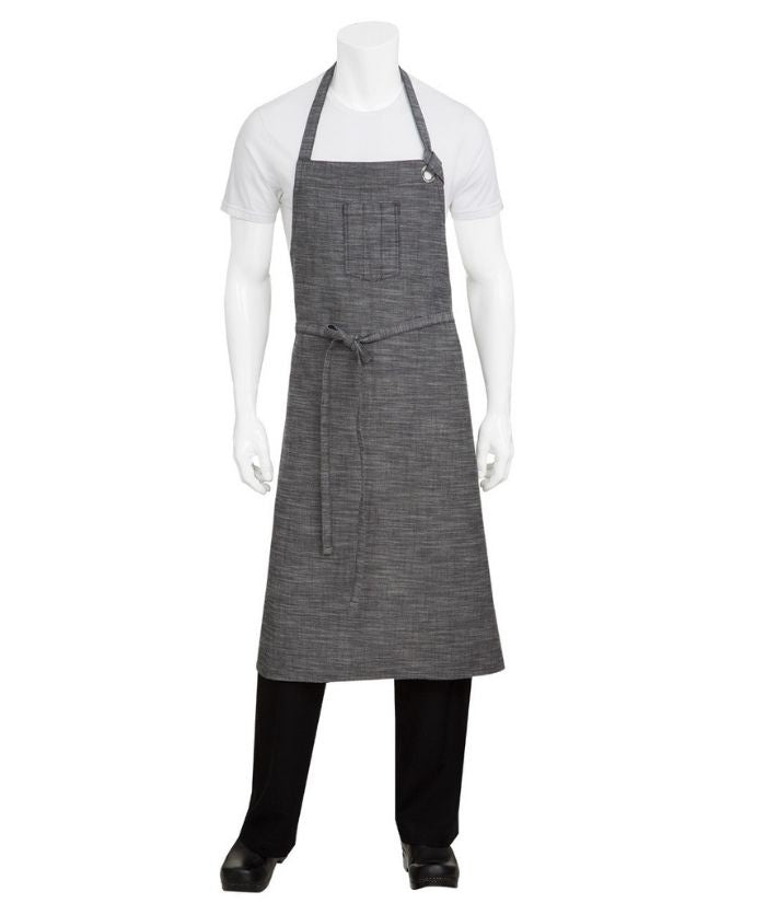 Corvallis Cross Hatch Bib Apron - Uniforms and Workwear NZ - Ticketwearconz