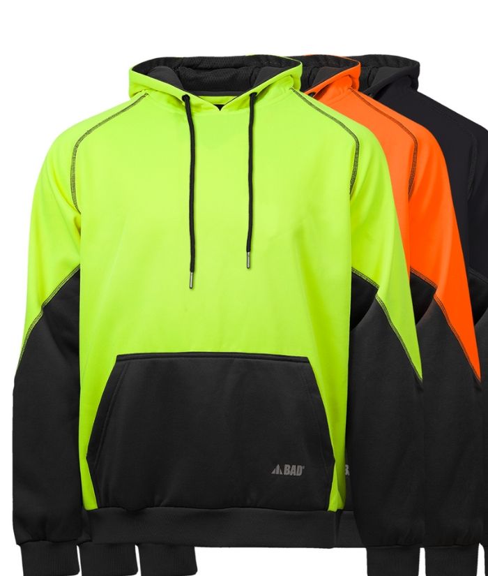 Bad Essential Hi Vis Fleece Hoodie with 3M Scotchguard - Uniforms and Workwear NZ - Ticketwearconz