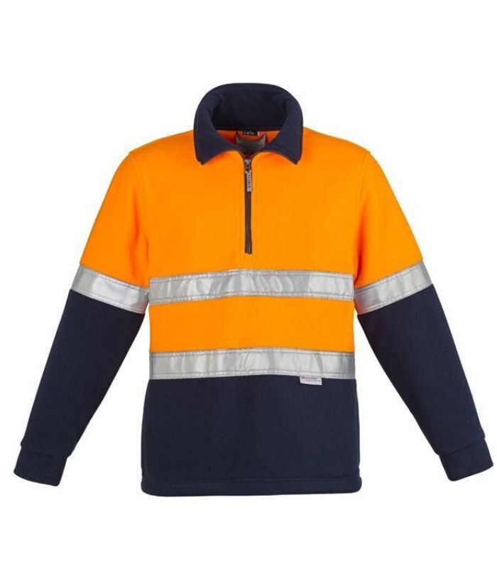 Mens Hi Vis Fleece Jumper - Hoop Taped - Uniforms and Workwear NZ - Ticketwearconz