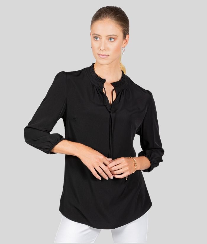 gloweave-piper-ladies-womens-34-sleeve-top-1752WZ-black