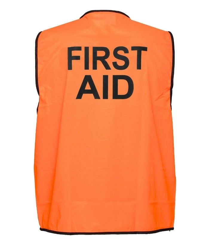 hi-vis-day-only-FIRST-AID-safety-vest-ORANGE-mv117