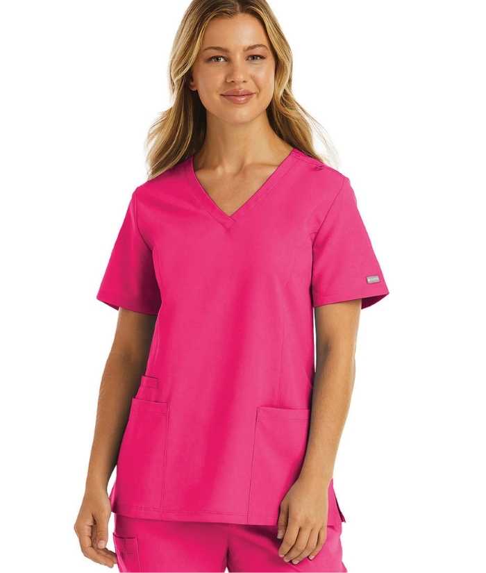 Momentum Womens Double V-Neck Scrub Top - Uniforms and Workwear NZ - Ticketwearconz