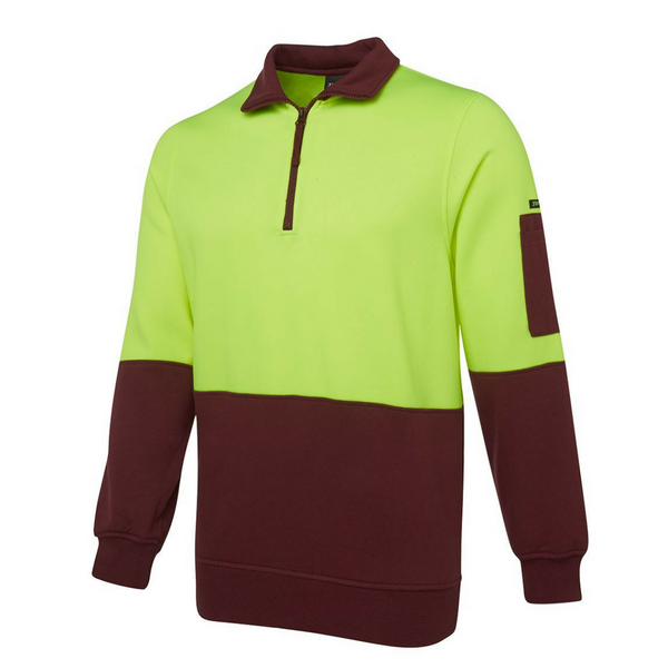 Hi Vis 1/2 Zip Fleecy Sweater - Uniforms and Workwear NZ - Ticketwearconz