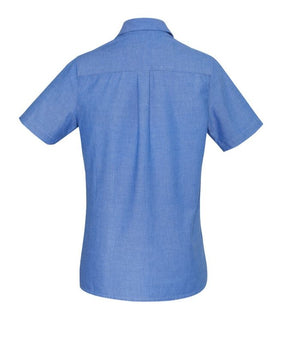 Ladies Wrinkle Free, Chambray Short Shirt Shirt - Uniforms and Workwear NZ - Ticketwearconz