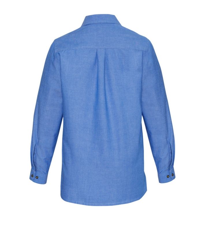 Ladies Wrinkle Free, Chambray Long Shirt Shirt - Uniforms and Workwear NZ - Ticketwearconz