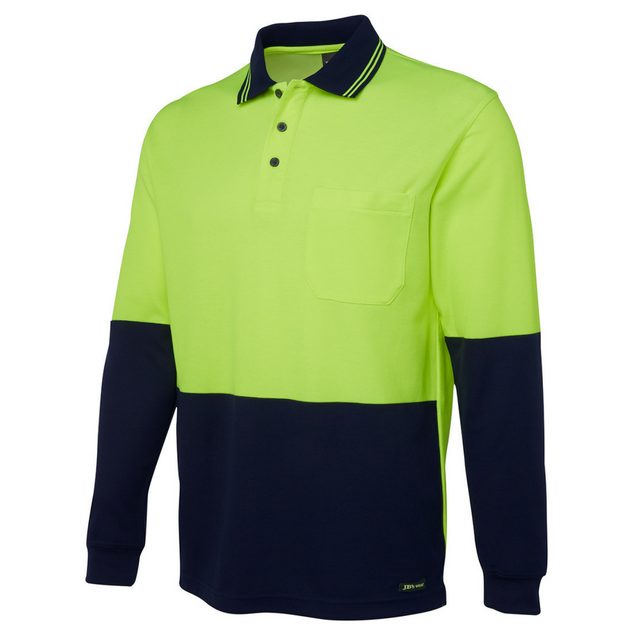 Hi Vis L/S Cotton Back Polo-6hpl