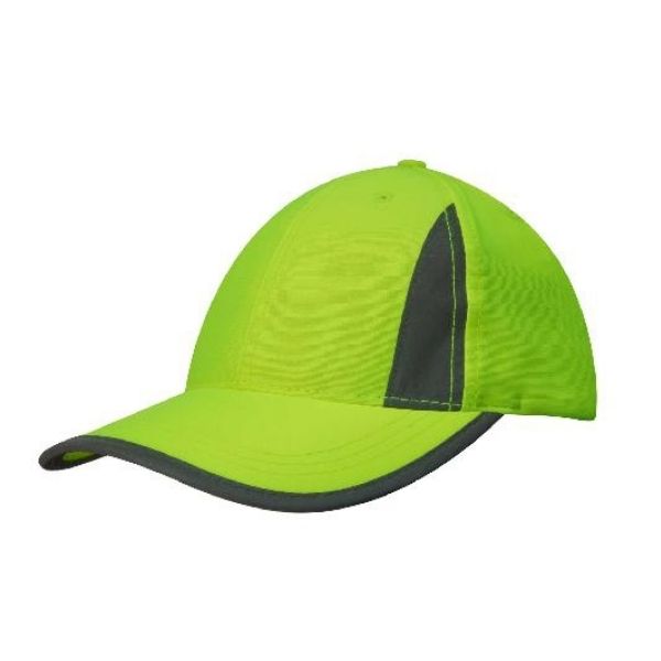 Luminescent Safety Cap with Reflective Inserts and Trim