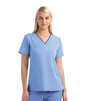 maevn-matrix-impulse-womens-ladies-scrub-top-v-neck-4510-ceil-blue