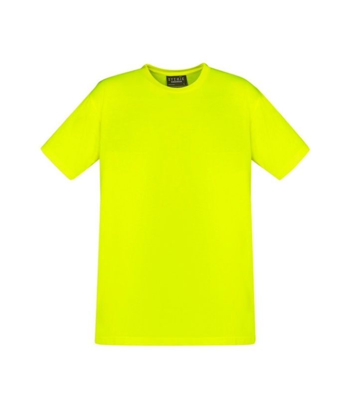 mens-syzmik-hi-vis-short-sleeve-tee-tshirt-zh290-orange-worn