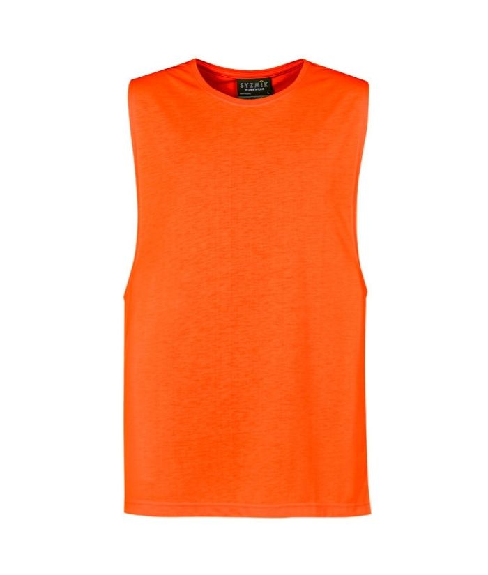 Mens Hi Vis Sleeveless Tee Shirt - Uniforms and Workwear NZ - Ticketwearconz