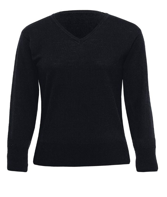 Merino-Eco-Gear-Detailed-Vee-Pullover-Womens-WEGMDP-black