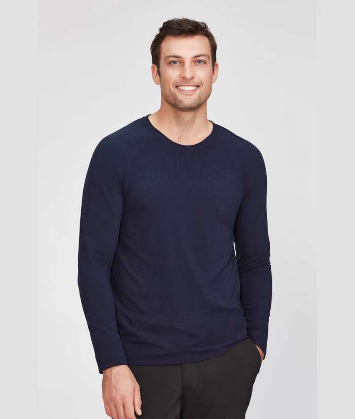 model-performance-mens-long-sleeve-tee-cotton-CT247ml-under-scrubs