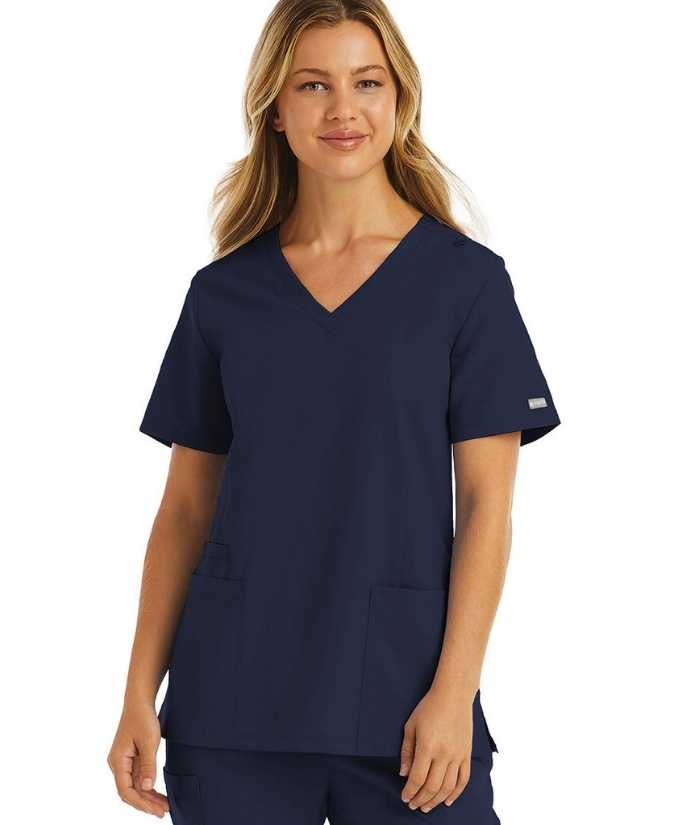 Momentum Womens Double V-Neck Scrub Top - Uniforms and Workwear NZ - Ticketwearconz