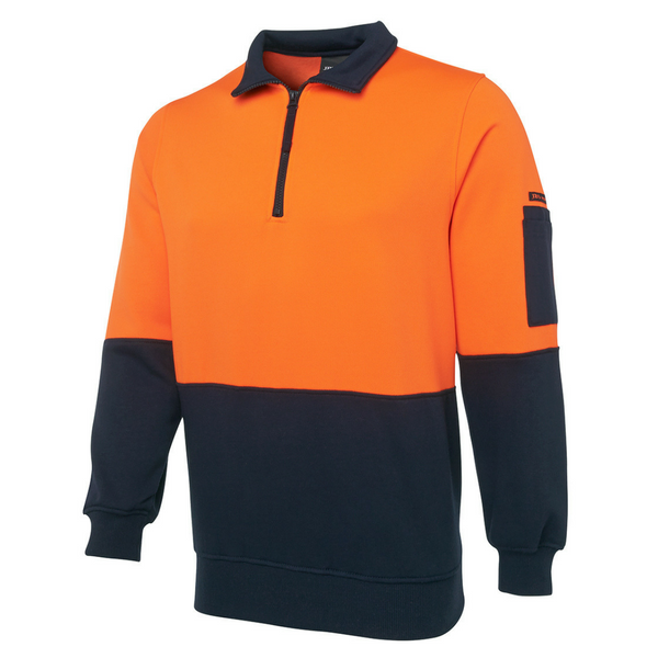 Hi Vis 1/2 Zip Fleecy Sweater - Uniforms and Workwear NZ - Ticketwearconz