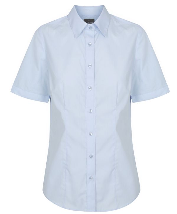 Nicholson Premium Poplin, Womens Short Sleeve Shirt - Uniforms and Workwear NZ - Ticketwearconz