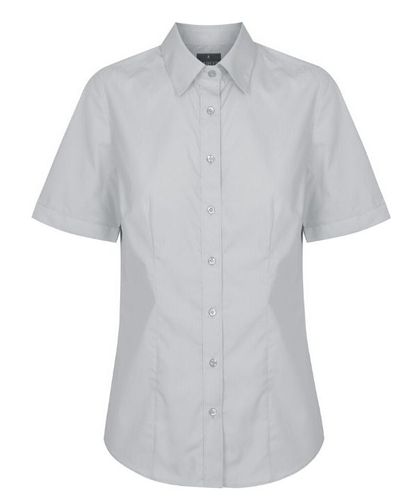 Nicholson Premium Poplin, Womens Short Sleeve Shirt - Uniforms and Workwear NZ - Ticketwearconz