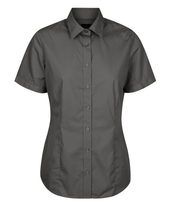 Nicholson Premium Poplin, Womens Short Sleeve Shirt - Uniforms and Workwear NZ - Ticketwearconz