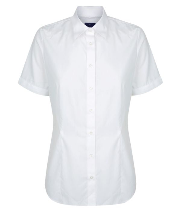 Nicholson Premium Poplin, Womens Short Sleeve Shirt - Uniforms and Workwear NZ - Ticketwearconz