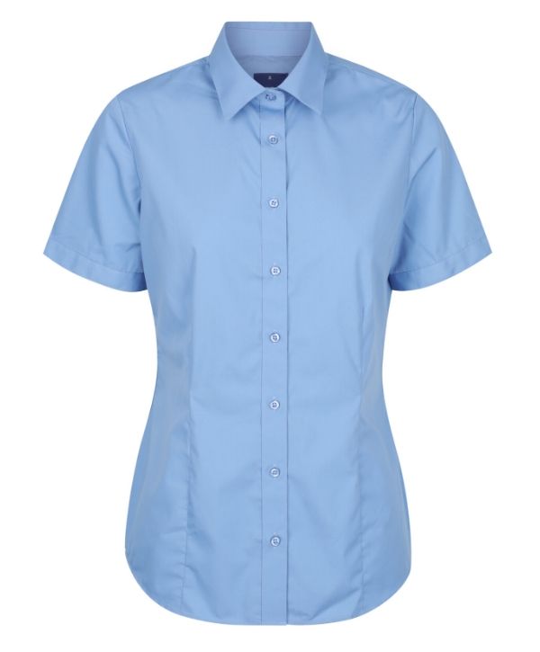 Nicholson Premium Poplin, Womens Short Sleeve Shirt - Uniforms and Workwear NZ - Ticketwearconz