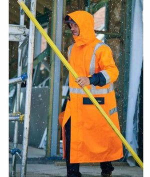 Taped, Hi Vis, Long Rain Coat - Uniforms and Workwear NZ - Ticketwearconz