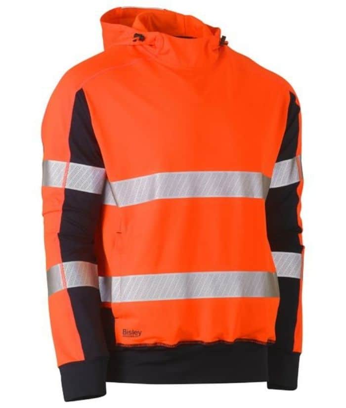 Taped Hi Vis Stretchy Fleece Hoodie - Uniforms and Workwear NZ - Ticketwearconz