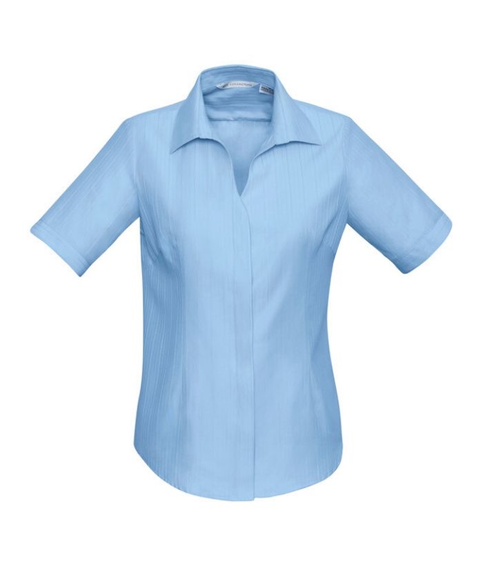 LADIES PRESTON short sleeve shirt. Corporate uniform. Colours white, blue and black