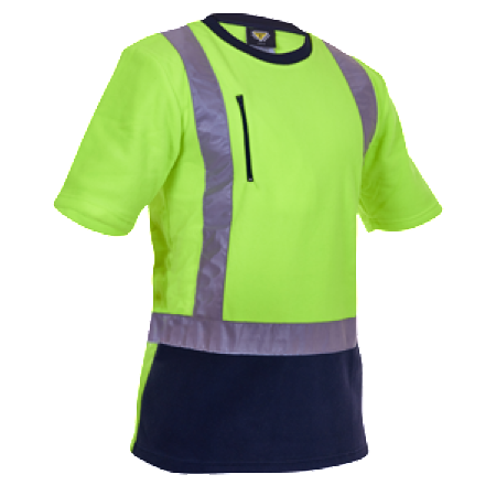 Hi Vis Day/Night Short Sleeve Polar Fleece T-shirt - Uniforms and Workwear NZ - Ticketwearconz