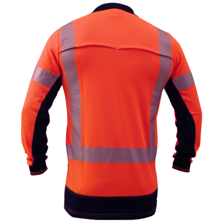 Hi Vis D/N Mens Microvent L/S Polo - Uniforms and Workwear NZ - Ticketwearconz