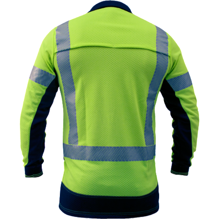 Hi Vis D/N Mens Microvent L/S Polo - Uniforms and Workwear NZ - Ticketwearconz