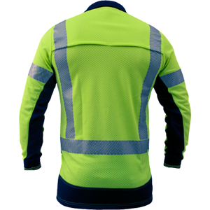 Hi Vis D/N Mens Microvent L/S Polo - Uniforms and Workwear NZ - Ticketwearconz