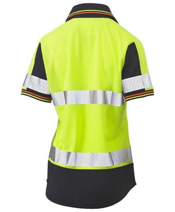 Womens Short Sleeve Taped, 2 Tone, Hi Vis, V-Neck Polo - Uniforms and Workwear NZ - Ticketwearconz