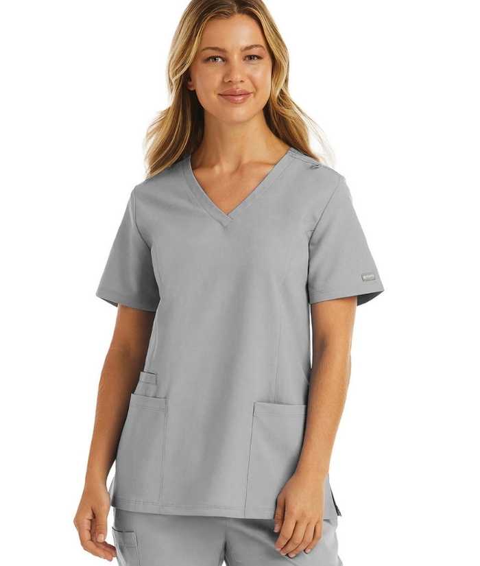 quiet-grey-maevn-momentum-womens-double-v-neck-scrub-top-5001