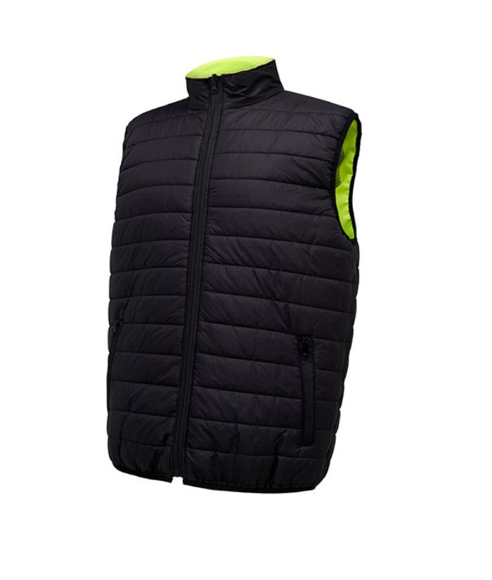 Hi Vis Reversible Puffer Vest - Uniforms and Workwear NZ - Ticketwearconz