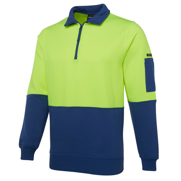 Hi Vis 1/2 Zip Fleecy Sweater - Uniforms and Workwear NZ - Ticketwearconz