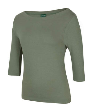 sage-jb_s-womens-ladies-c-of-c-3-4-sleeve-boat-neck-tee-t-shirt-1BT3-cafe-uniform