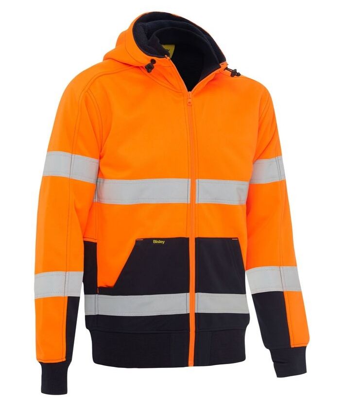 Taped Hi Vis Fleece Hoodie with Sherpa Lining - Uniforms and Workwear NZ - Ticketwearconz