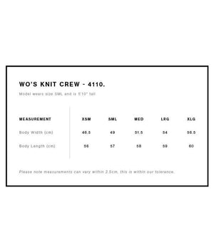 Womens Knit Crew - Uniforms and Workwear NZ - Ticketwearconz